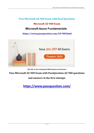 Microsoft Azure Fundamentals AZ-900 Real Questions