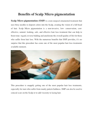 Benefits of Scalp Micro pigmentation