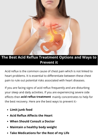 The Best Acid Reflux Treatment Options and Ways to Prevent it