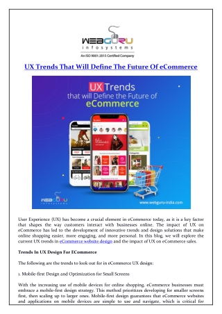 UX Trends That Will Define The Future Of eCommerce