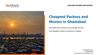 Cheapest Packers and Movers in Ghaziabad - DealKare