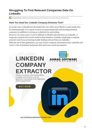 1Struggling To Find Relevant Companies Data On LinkedIn
