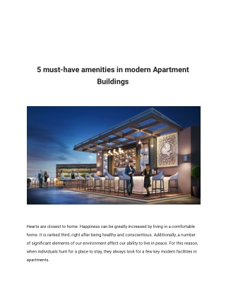 5 must-have amenities in modern apartment buildings