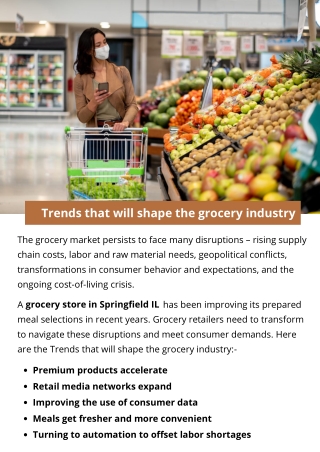 Trends that will shape the grocery industry