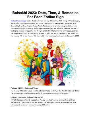 Baisakhi 2023: Date, Time, & Remedies For Each Zodiac Sign