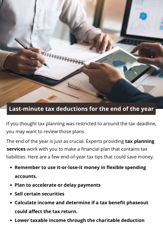 Last-minute tax deductions for the end of the year