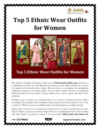 Top 5 Ethnic Wear Outfits for Women