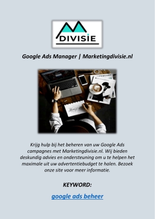 Google Ads Manager | Marketingdivisie.nl