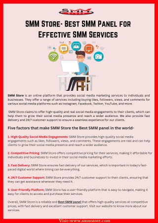 SMM Store- Best SMM Panel for Effective SMM Services