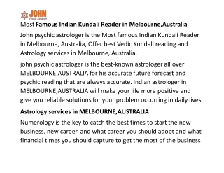 Most Famous Indian Kundali Reader in Melbourne