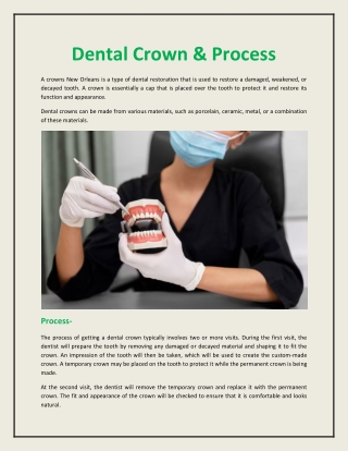 Dental Crown & Process