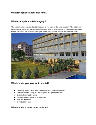 What recognises a four-star hotel_