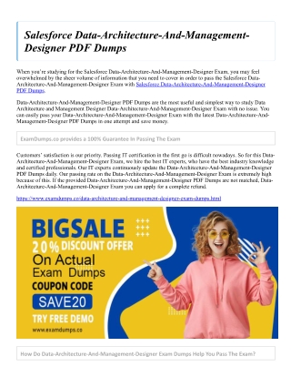 Salesforce Data-Architecture-And-Management-Designer PDF Dumps