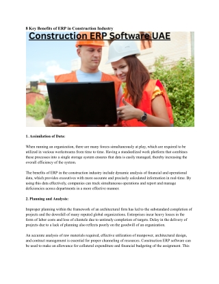 Construction ERP Software UAE