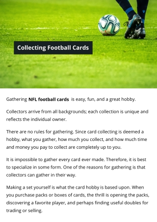 Collecting Football Cards