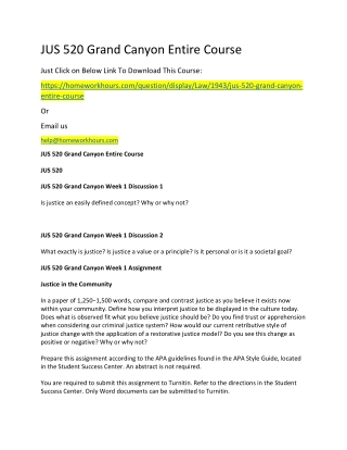 JUS 520 Grand Canyon Entire Course