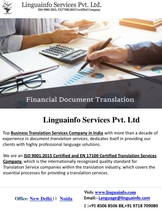 Financial Translation Services In Delhi Ncr|Document Translation Delhi