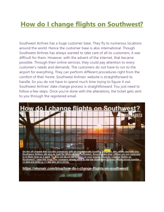 How do I change flights on Southwest by skynair.com