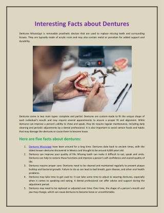 Interesting Facts about Dentures