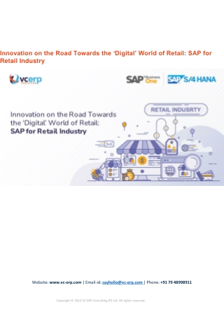 Innovation on the Road Towards the ‘Digital’ World of Retail: SAP for Retail Ind