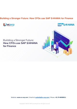 Building a Stronger Future: How CFOs use SAP S/4HANA for Finance