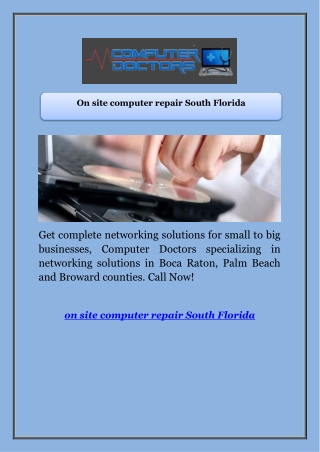 On site computer repair South Florida