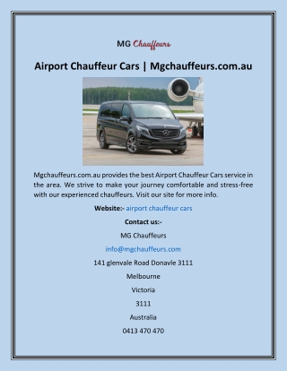 Airport Chauffeur Cars  Mgchauffeurs.com