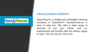 Cleaning Company Stockholm  Handyheroes.se