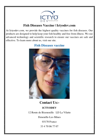 Fish Diseases Vaccine | Ictyodev.com