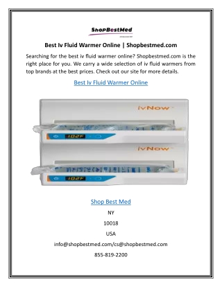 Best Iv Fluid Warmer Online | Shopbestmed.com