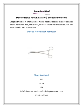 Derrico Nerve Root Retractor | Shopbestmed.com