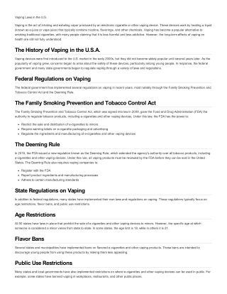 Vaping Laws in the USA
