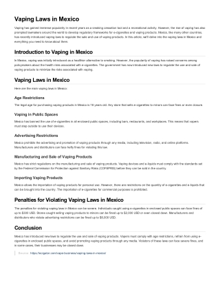 Vaping Laws in Mexico