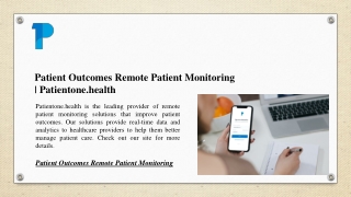 Patient Outcomes Remote Patient Monitoring | Patientone.health