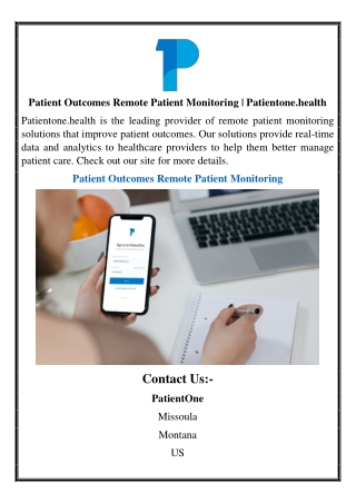 Patient Outcomes Remote Patient Monitoring | Patientone.health