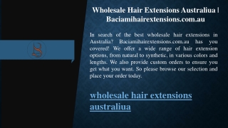 Wholesale Hair Extensions Australiua  Baciamihairextensions.com.au