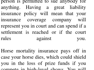 Horse insurance