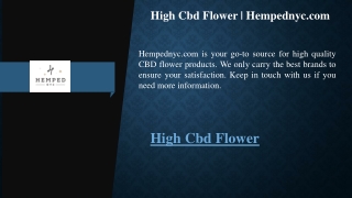 High Cbd Flower  Hempednyc.com