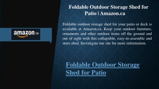 Foldable Outdoor Storage Shed for Patio Amazon.ca