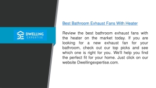 Best Bathroom Exhaust Fans With Heater  Dwellingexpertise.com