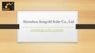 Camping Solar Panels | Sungoldsolar.us