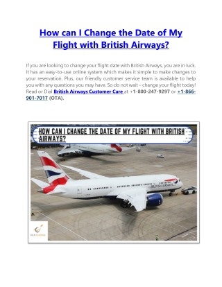 How can I Change the Date of My Flight with British Airways