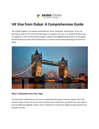 UK Visa from Dubai: A Comprehensive Guide