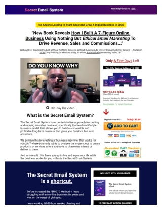 Secret Email System - Build 7-Figure Online Business Using Email Marketing