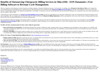 Benefits of Outsourcing Chiropractic Billing Services in Ohio (OH) - EON Datamat