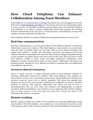 How Cloud Telephony Can Enhance Collaboration Among Team Members.docx