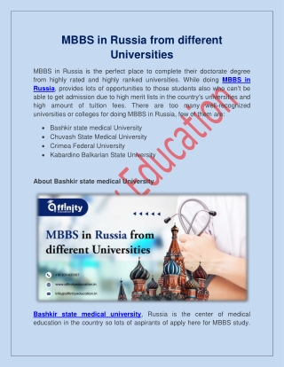 MBBS in Russia from different universities