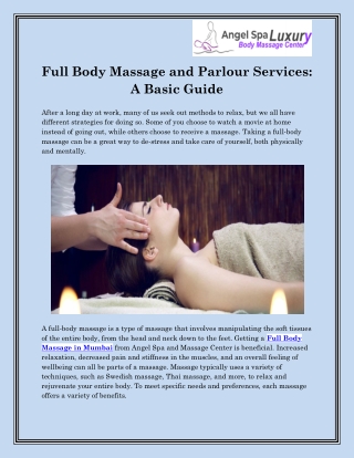 Full Body Massage Parlour in Juhu