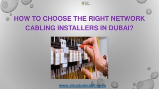 How to Choose the Right Network Cabling Installers in Dubai