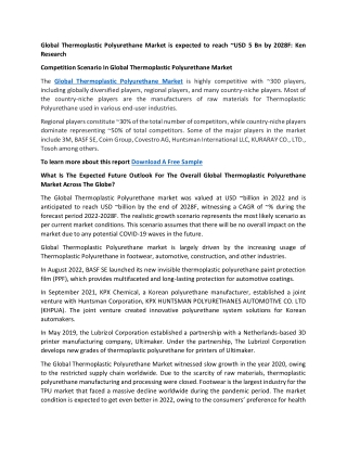 Thermoplastic Polyurethane Market